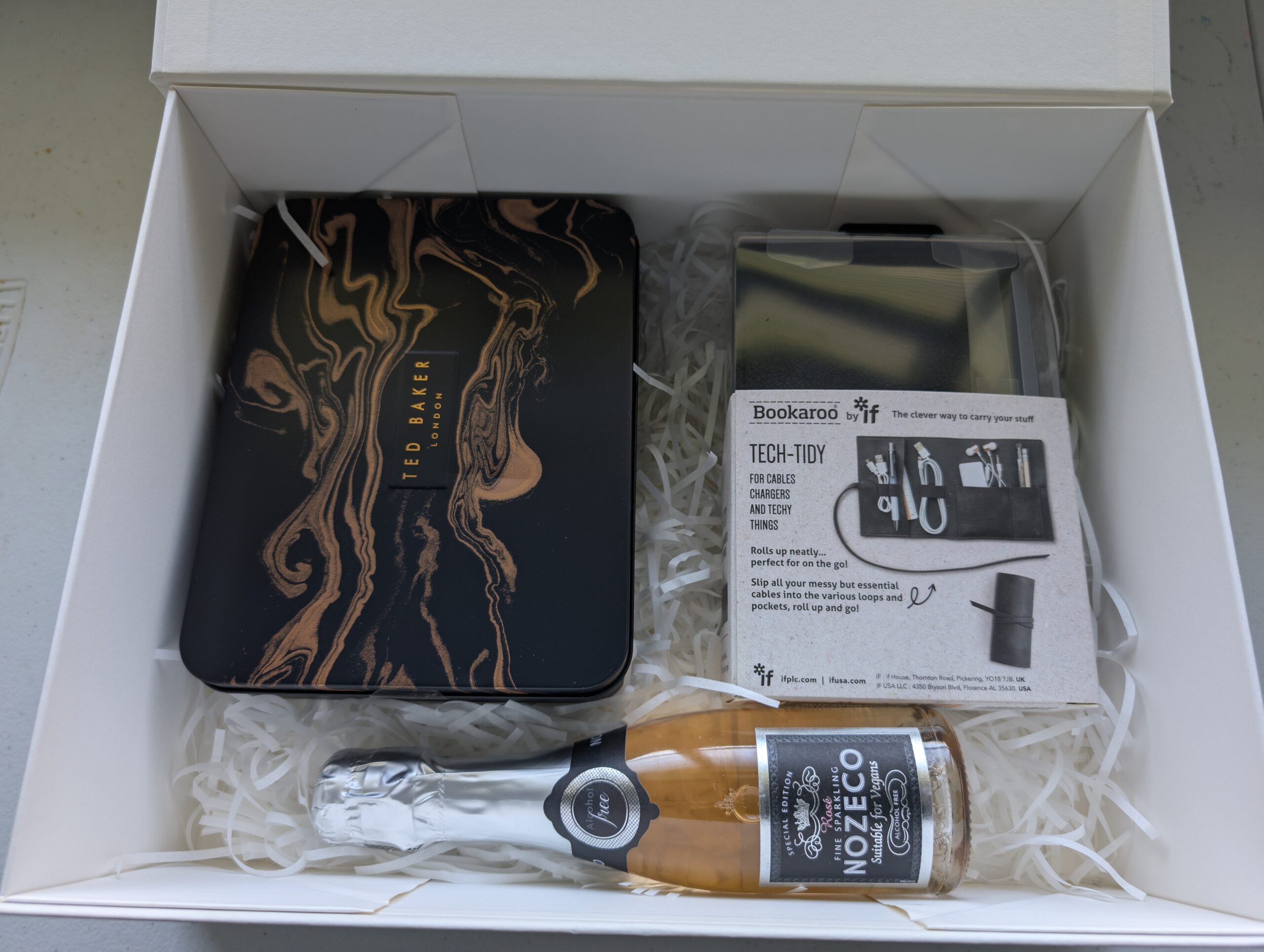 Luxury Birthday Hamper packaging with ribbons and keepsakes